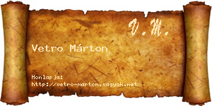 Vetro Márton névjegykártya