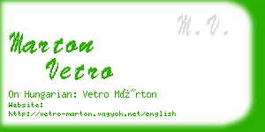 marton vetro business card